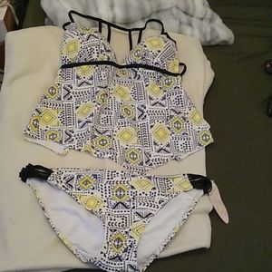 NWT Tankini top& bottom red camel